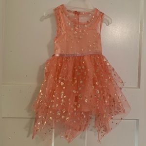 Nanette Lepore Peach and Gold Kids Formal Dress